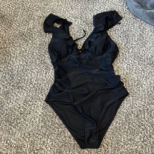 Tummy control black swimsuit